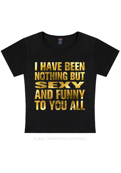 I Have Been Nothing Silver Foil Printed Y2K Baby Tee Cherrykitten