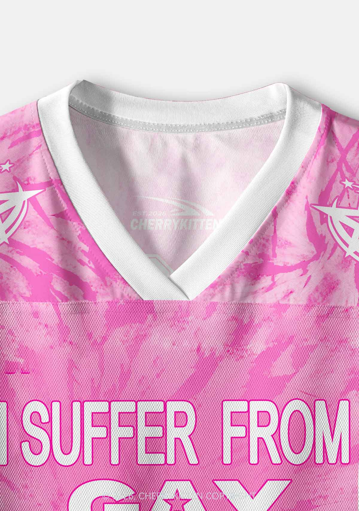 Pink Tie Dye Gay Thoughts Pride Y2K Crop Sport Jersey Shirts Cherrykitten