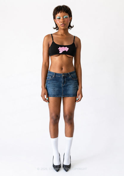 Glitter Totally Slxt Y2K Super Crop Cami Cherrykitten