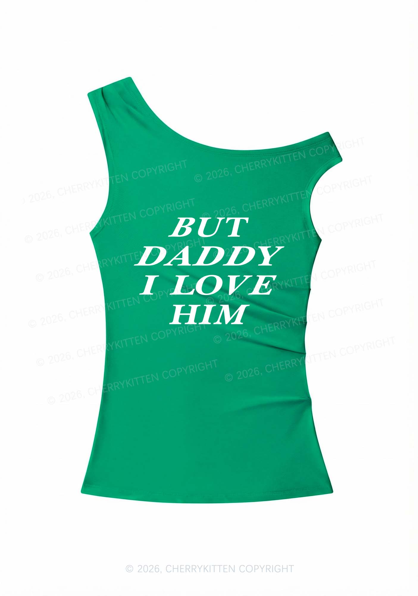 But Daddy I Love Him Y2K Off Shoulder Tank Top Cherrykitten