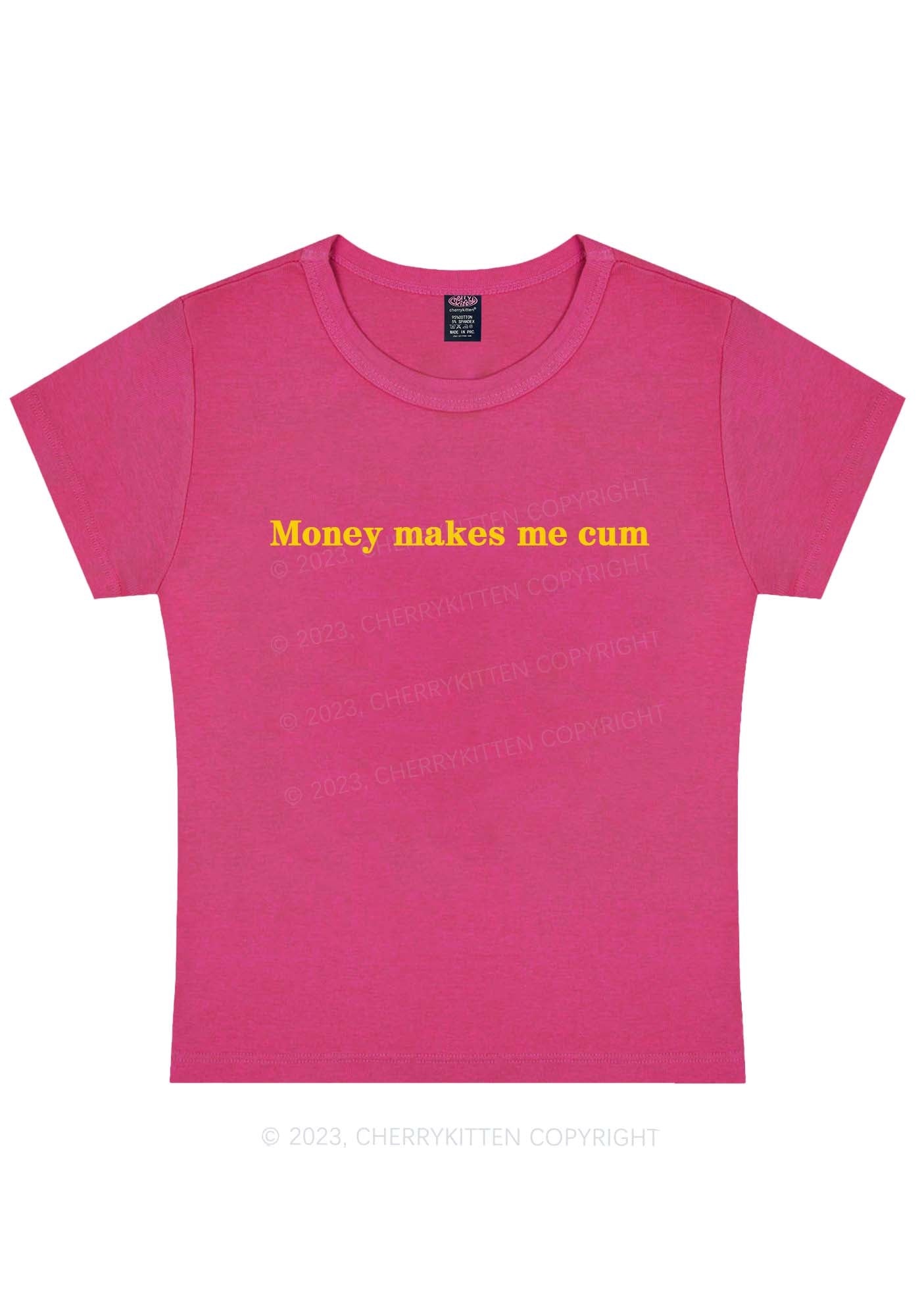 Curvy Money Makes Me Come Y2K Baby Tee Cherrykitten