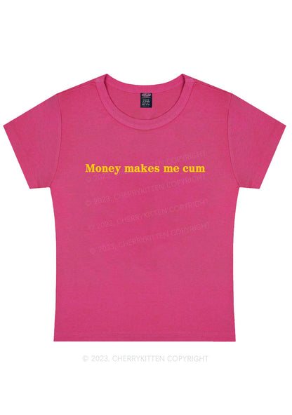 Curvy Money Makes Me Come Y2K Baby Tee Cherrykitten