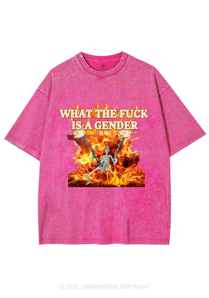 Skeleton Gender Y2K Shirts Washed Tee Cherrykitten