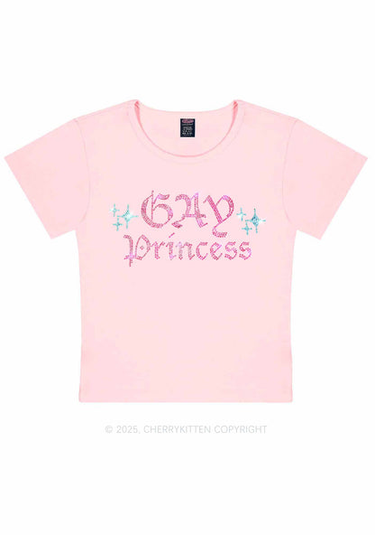 Rhinestone Gay Princess Y2K Baby Tee Cherrykitten