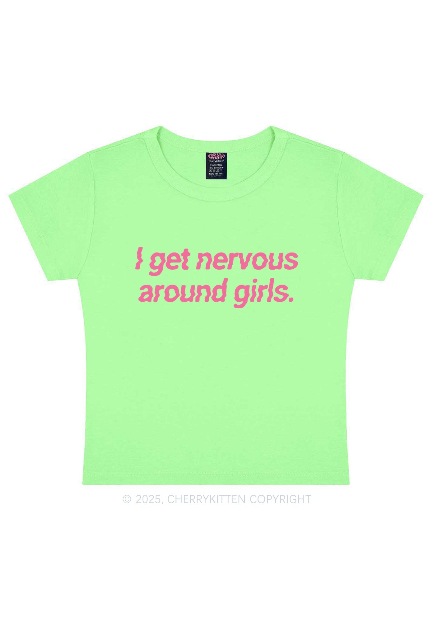 Get Nervous Around Girls Y2K Baby Tee Cherrykitten