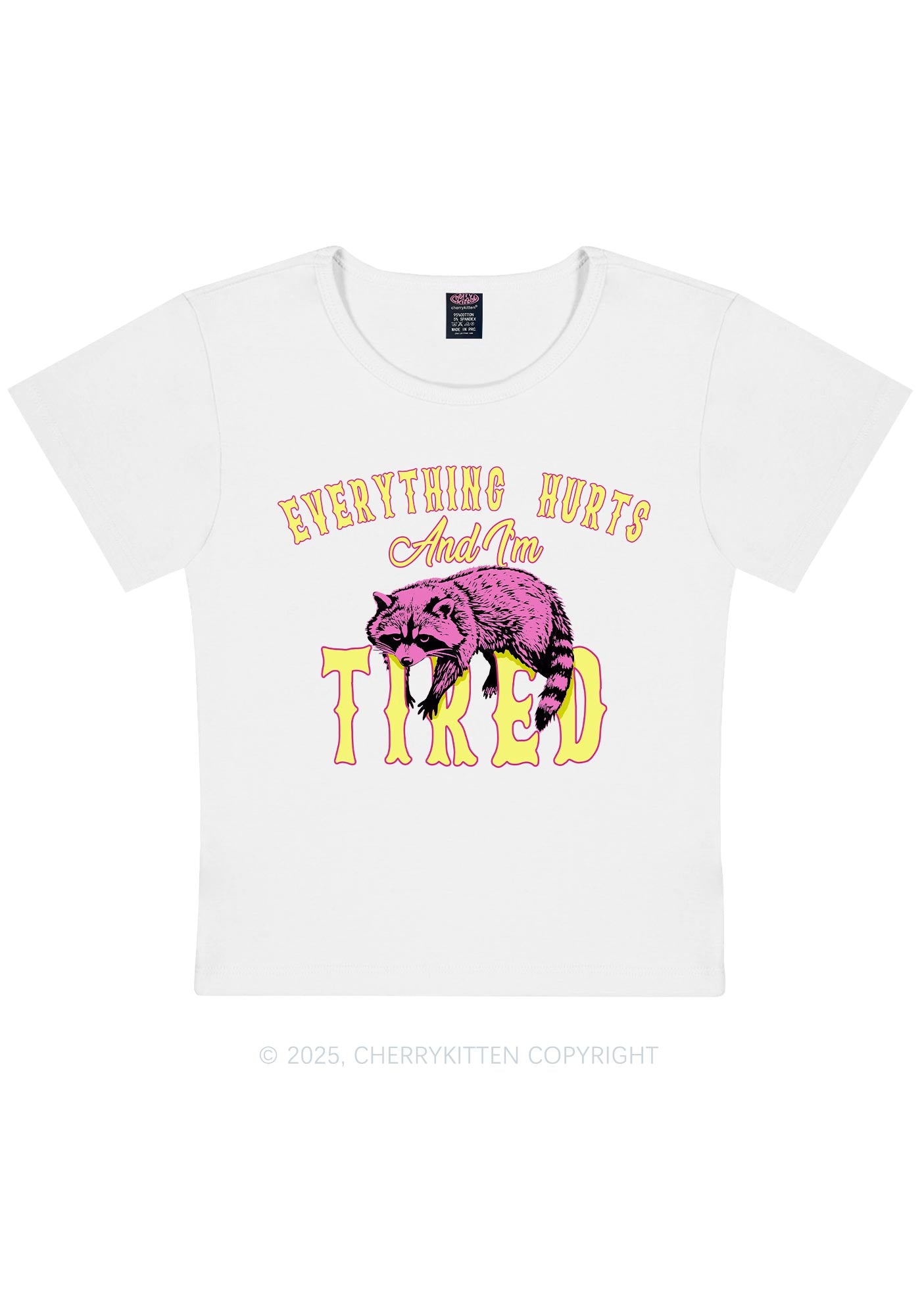 I Am Tried Y2K Baby Tee Cherrykitten