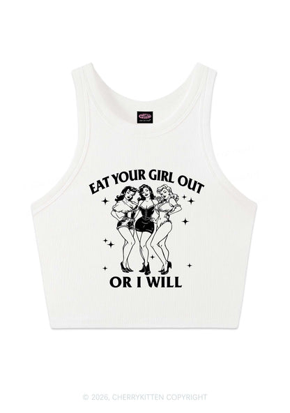 Eat Your Cowgirls Out Pride Y2K Crop Tank Top Cherrykitten