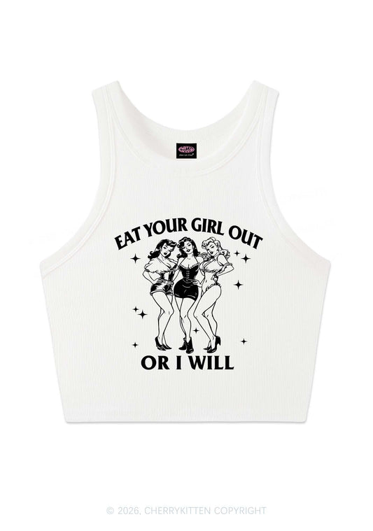 Eat Your Cowgirls Out Pride Y2K Crop Tank Top Cherrykitten
