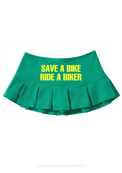 Save Bike Ride Biker Y2K Mini Pleated Skirts Cherrykitten