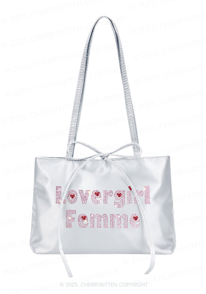 Rhinestone Lovergirl Femme Pride Y2K Satin Bags Cherrykitten