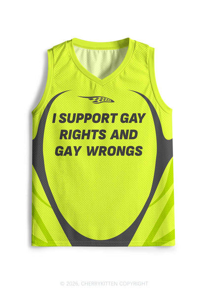Lime Green I Support Gay Rights Pride Y2K Sport Jersey Tank Cherrykitten