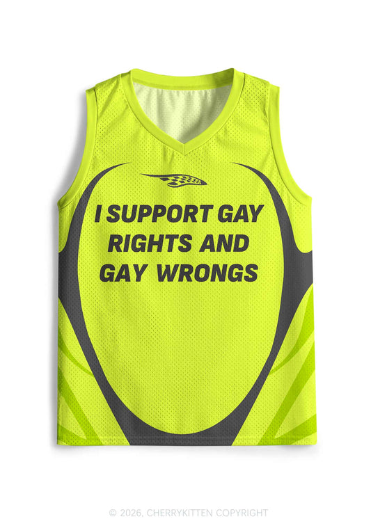Lime Green I Support Gay Rights Pride Y2K Sport Jersey Tank Cherrykitten