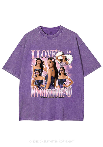 Custom Sparkly Heart I Love BF GF Y2K Shirts Washed Tee Cherrykitten