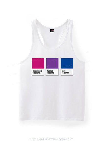 Bisexual Flag Colors Pride Y2K Men Racerback Tank Top Cherrykitten
