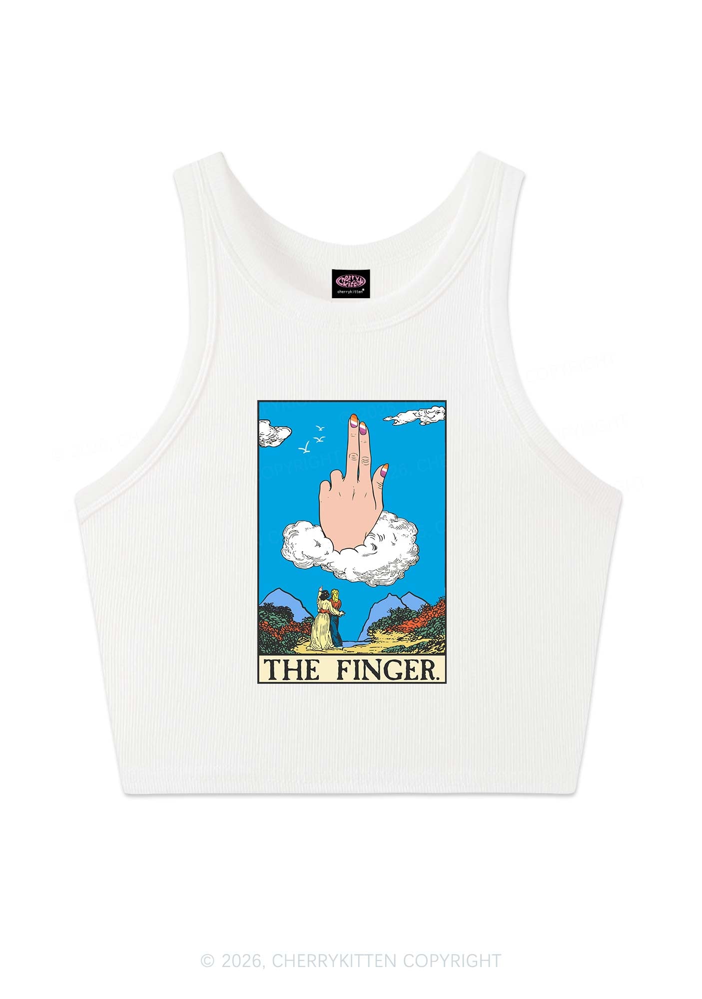 The Lesbians Finger Pride Y2K Crop Tank Top Cherrykitten