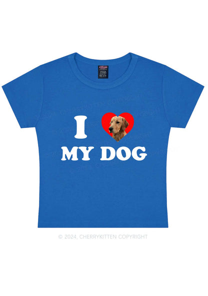 I Love My Dog Custom Photo Y2K Baby Tee Cherrykitten