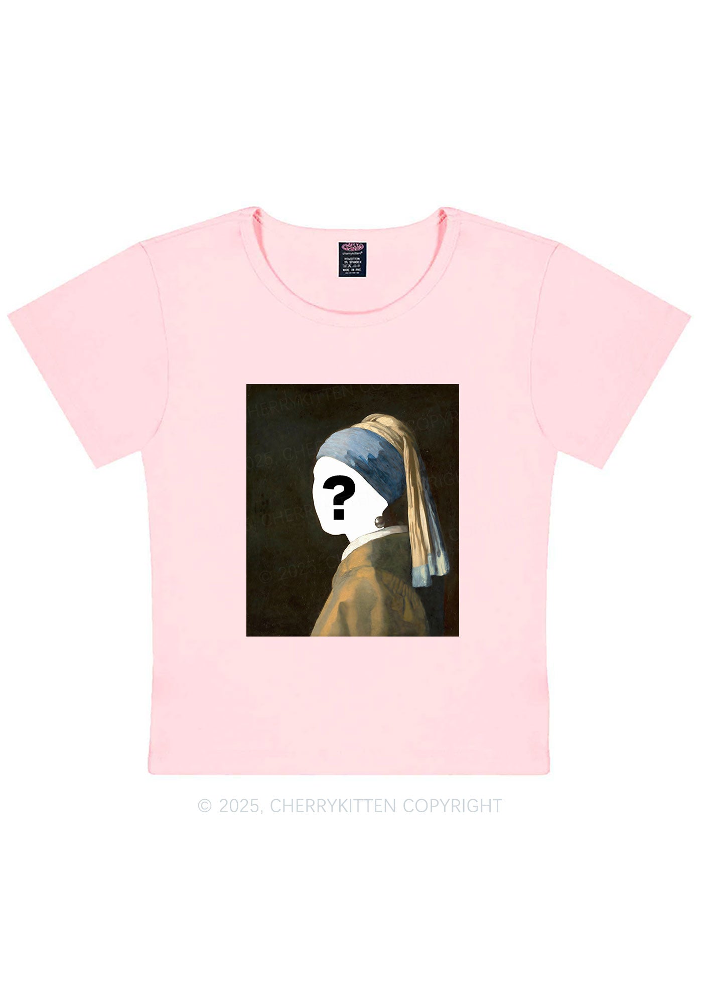 Custom Pearl Portrait Y2K Baby Tee Cherrykitten