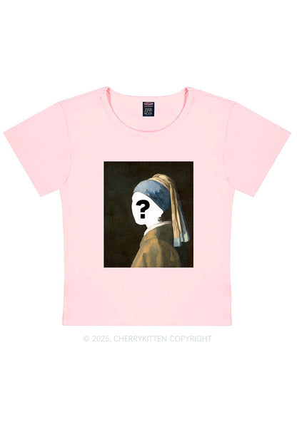 Custom Pearl Portrait Y2K Baby Tee Cherrykitten