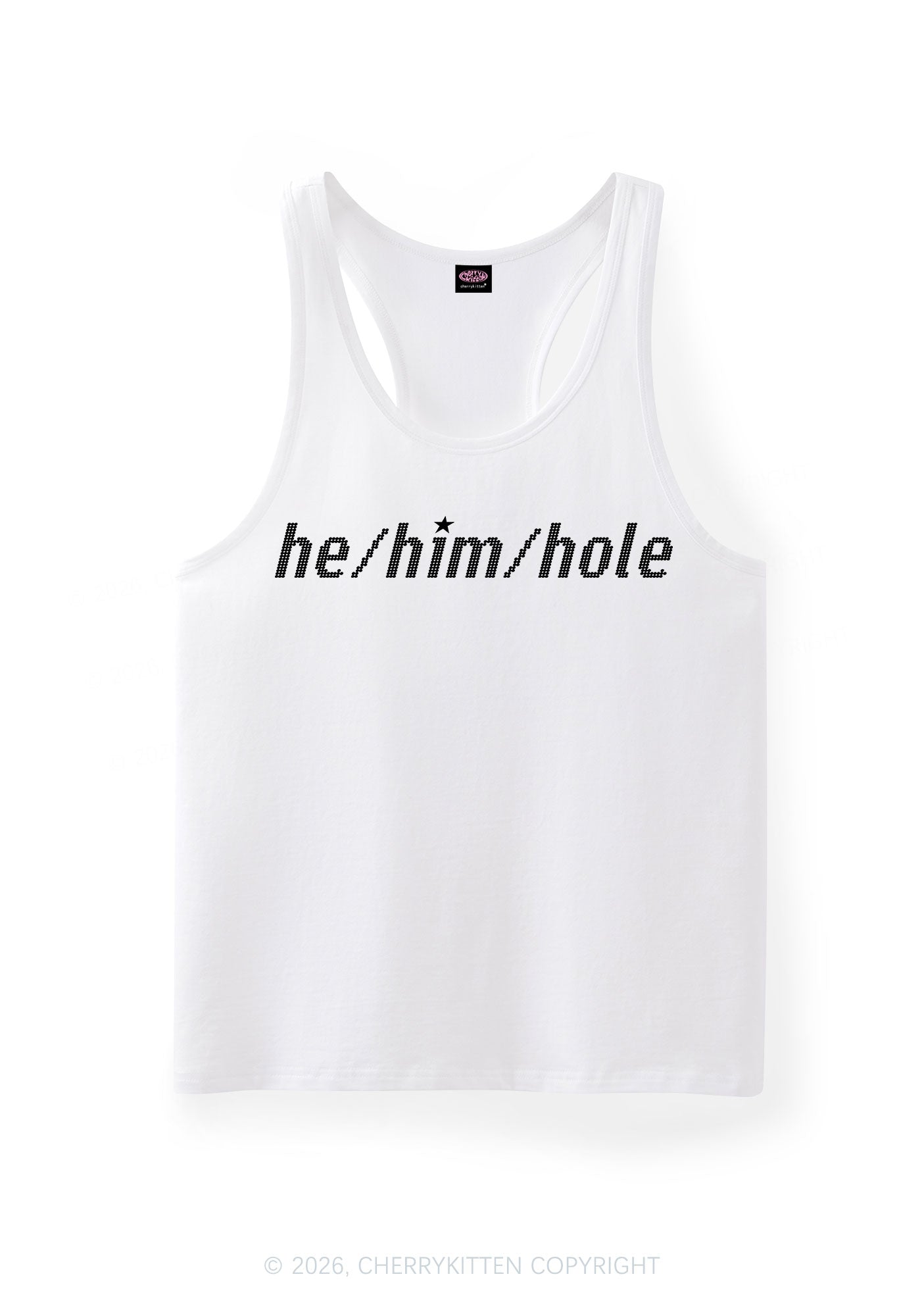 He Him Hole Pride Y2K Men Racerback Tank Top Cherrykitten