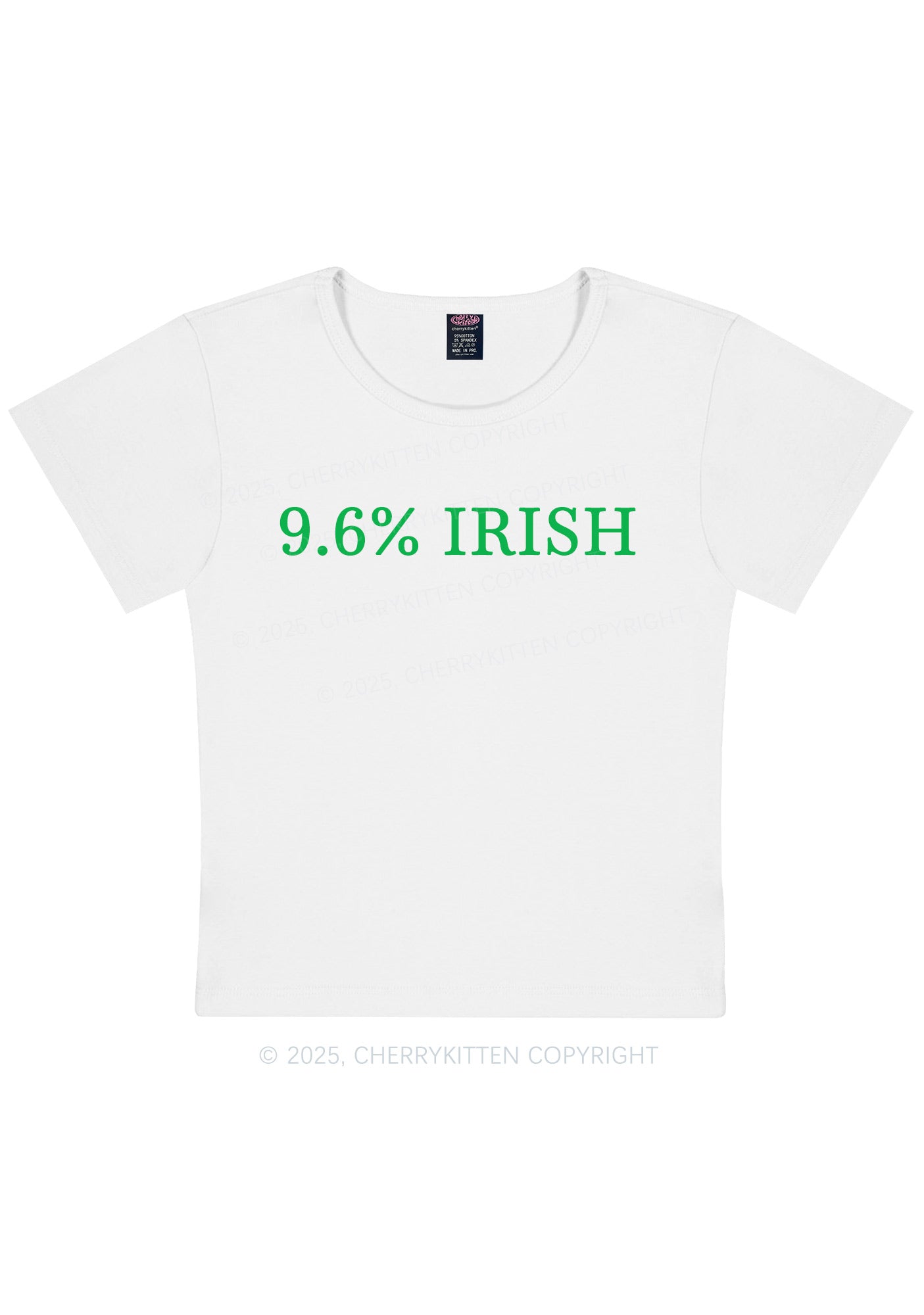 Nine Point Six Percent Irish St Patricks Y2K Baby Tee Cherrykitten