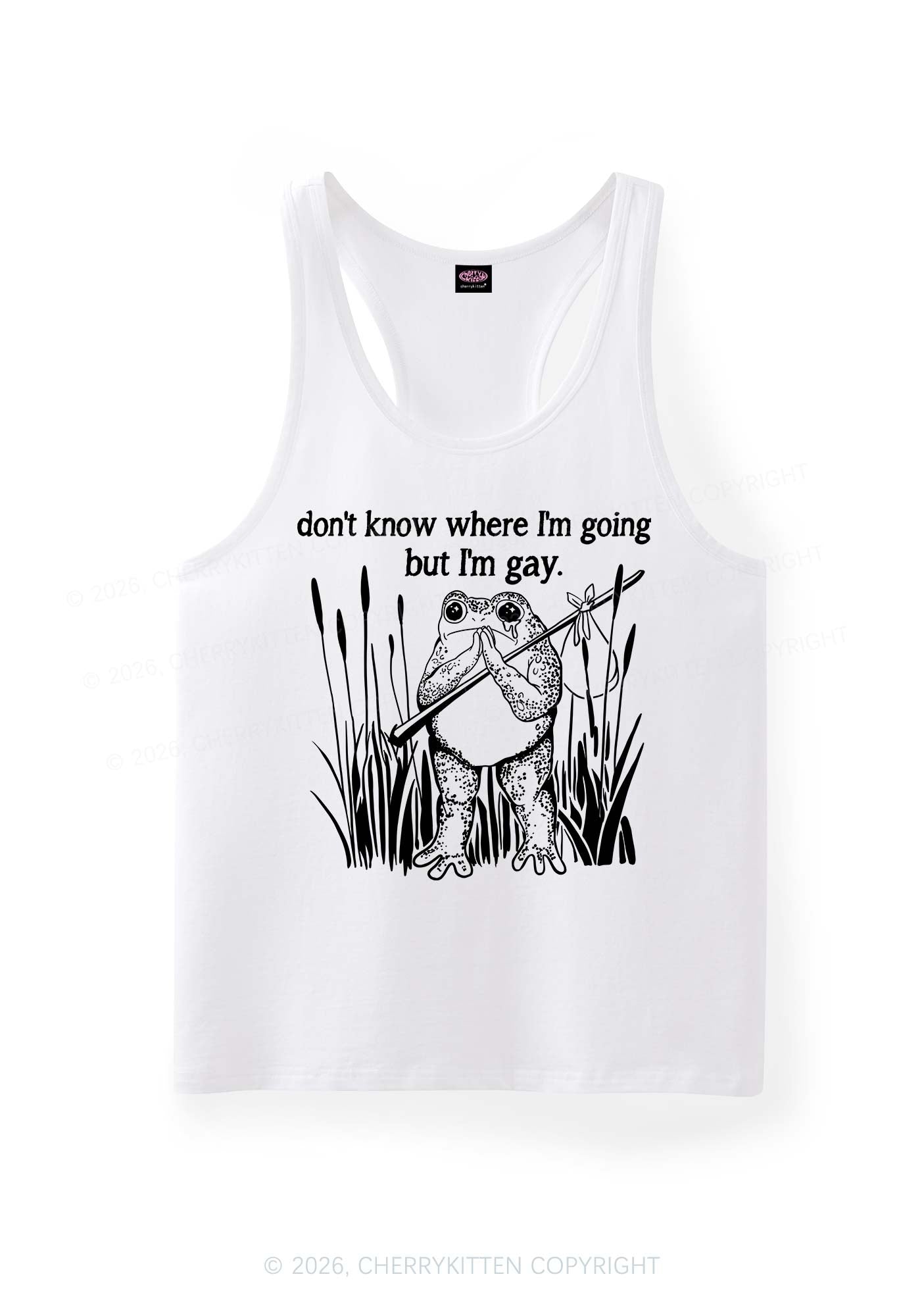 But I Am Gay Frog Pride Y2K Men Racerback Tank Top Cherrykitten