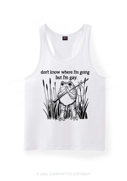 But I Am Gay Frog Pride Y2K Men Racerback Tank Top Cherrykitten