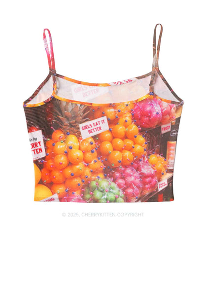 Bisexual Fruit Pride Y2K Mesh Cami Tank Cherrykitten