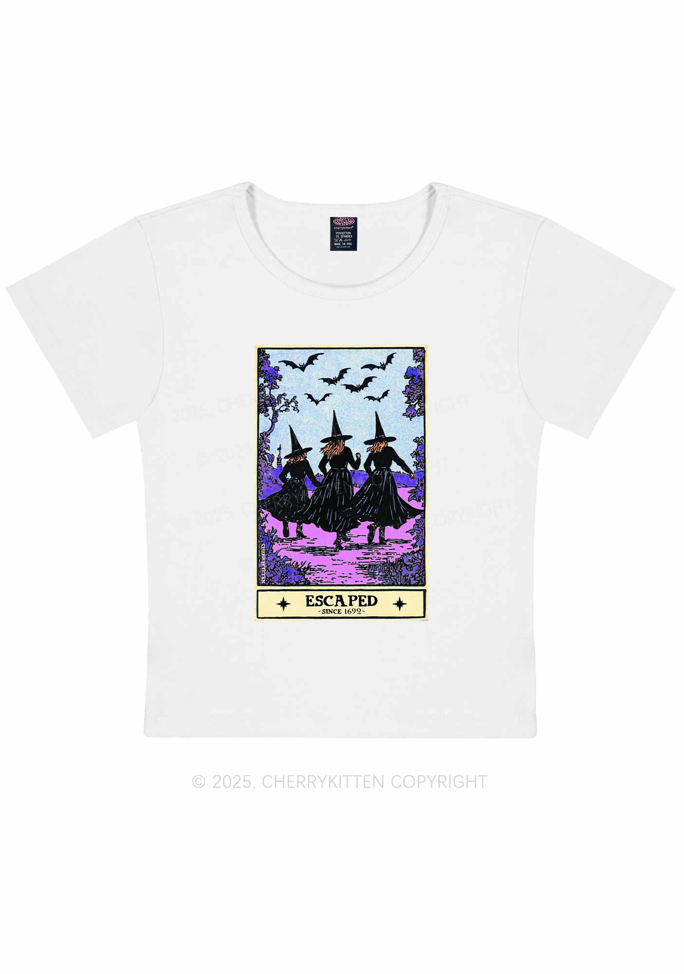 Halloween Escaped Witch Y2K Baby Tee Cherrykitten
