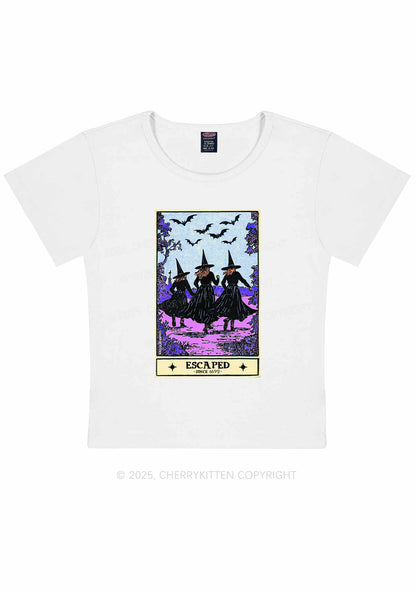 Halloween Escaped Witch Y2K Baby Tee Cherrykitten