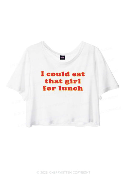 Eat That Girl For Lunch Pride Y2K Sheer Crop Tee Cherrykitten