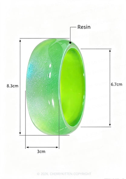 Glitter Jelly Color Y2K Cuff Bangle Cherrykitten