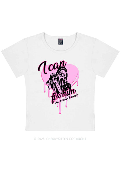 Halloween Ghost Fix Him Y2K Baby Tee Cherrykitten