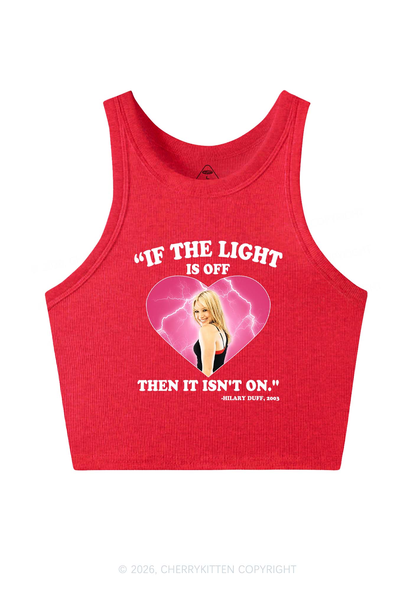 If The Light Is Off Y2K Crop Tank Top Cherrykitten