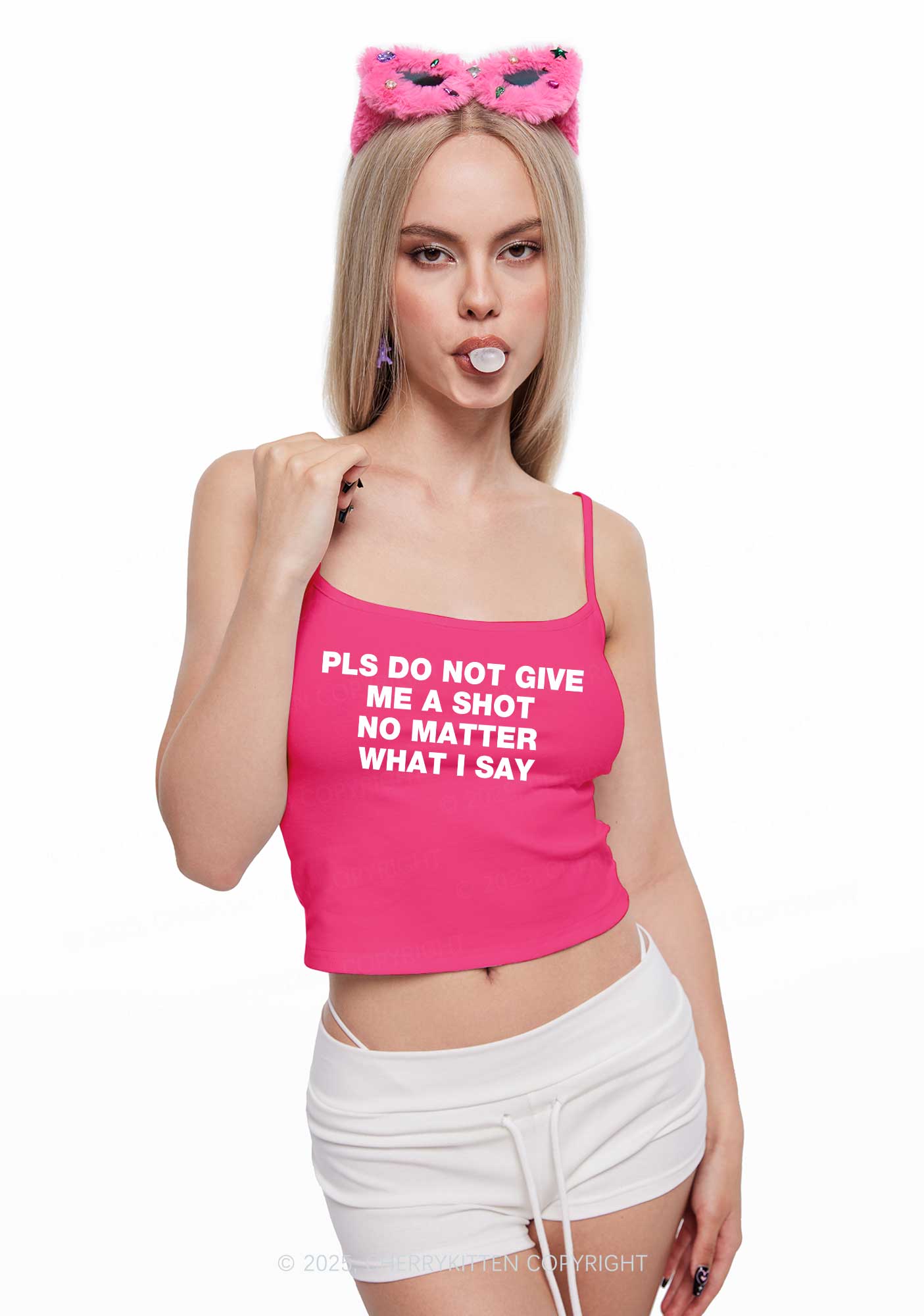 Not Give Shot Y2K Spaghetti Strap Cami Cherrykitten
