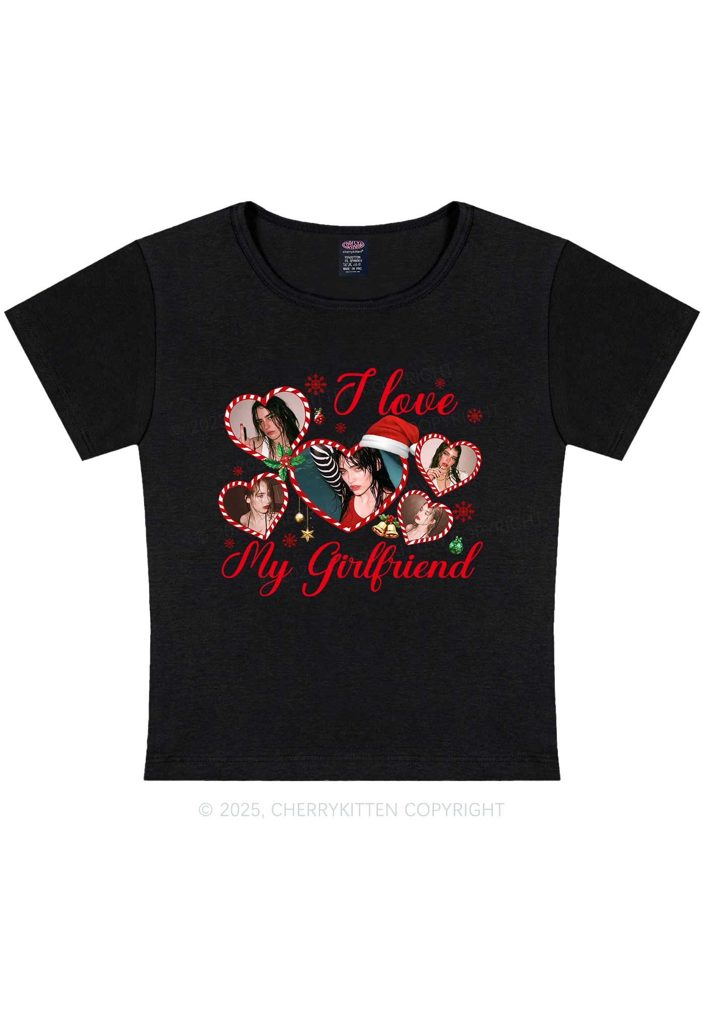 Custom Christmas I Love My GF Y2K Baby Tee Cherrykitten