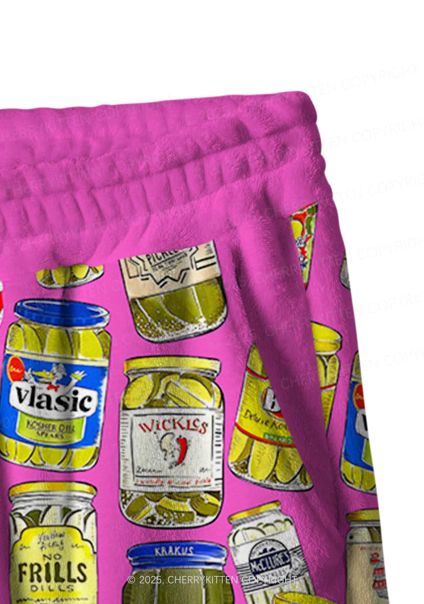 Christmas Pickle Y2K Fleece Long Sleeve Pajama Set Cherrykitten