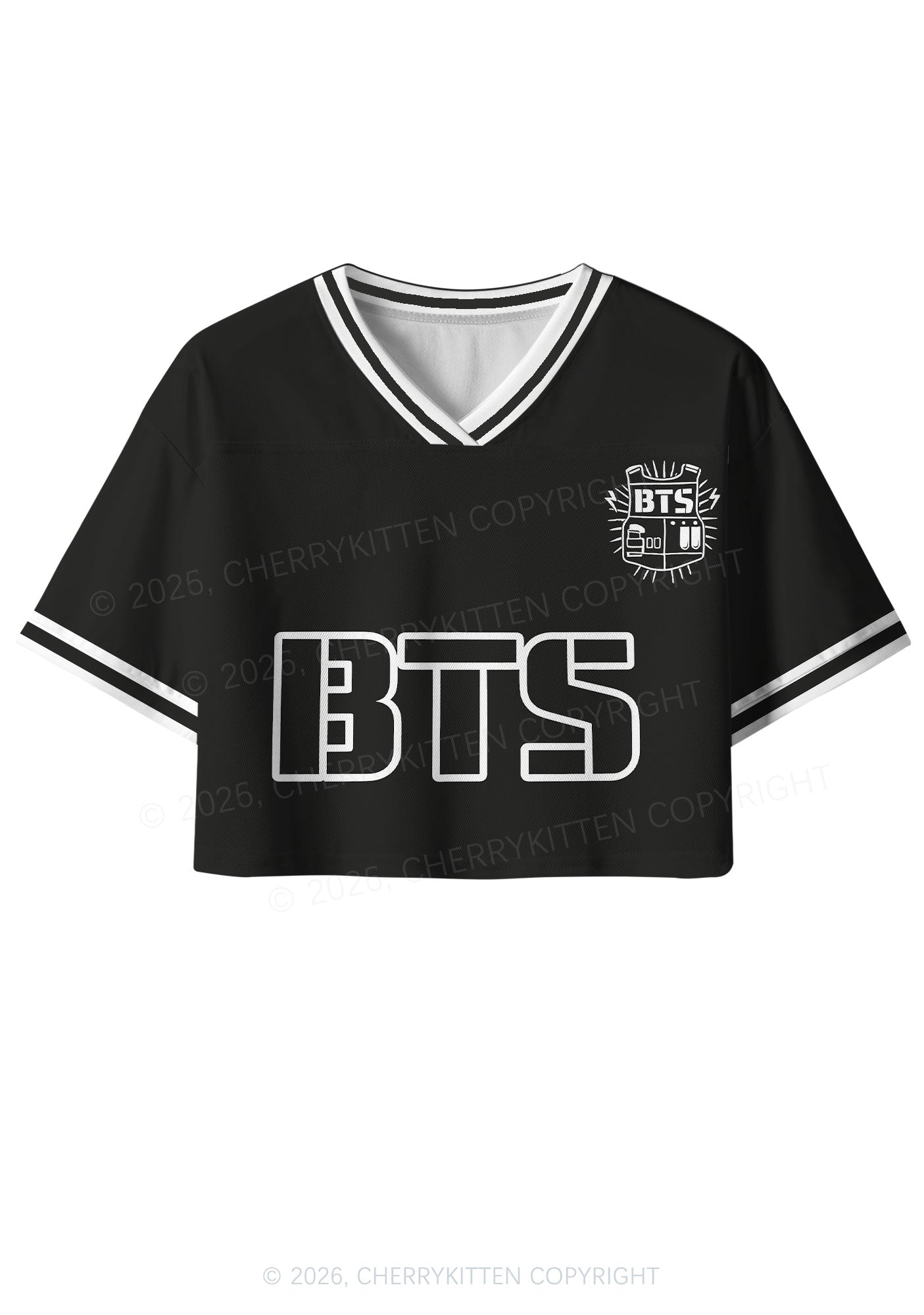 Black Kpop Boys Number Y2K Crop Sport Jersey Shirts Cherrykitten