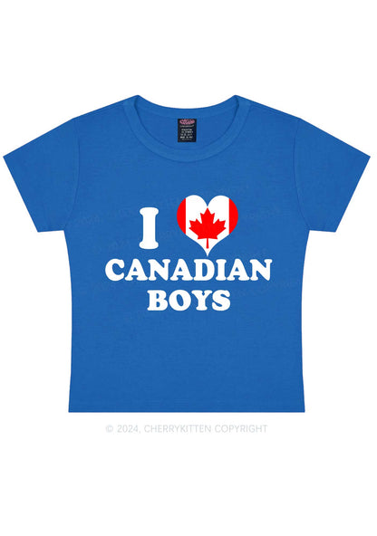 I Love Boys Custom Photo Y2K Baby Tee Cherrykitten