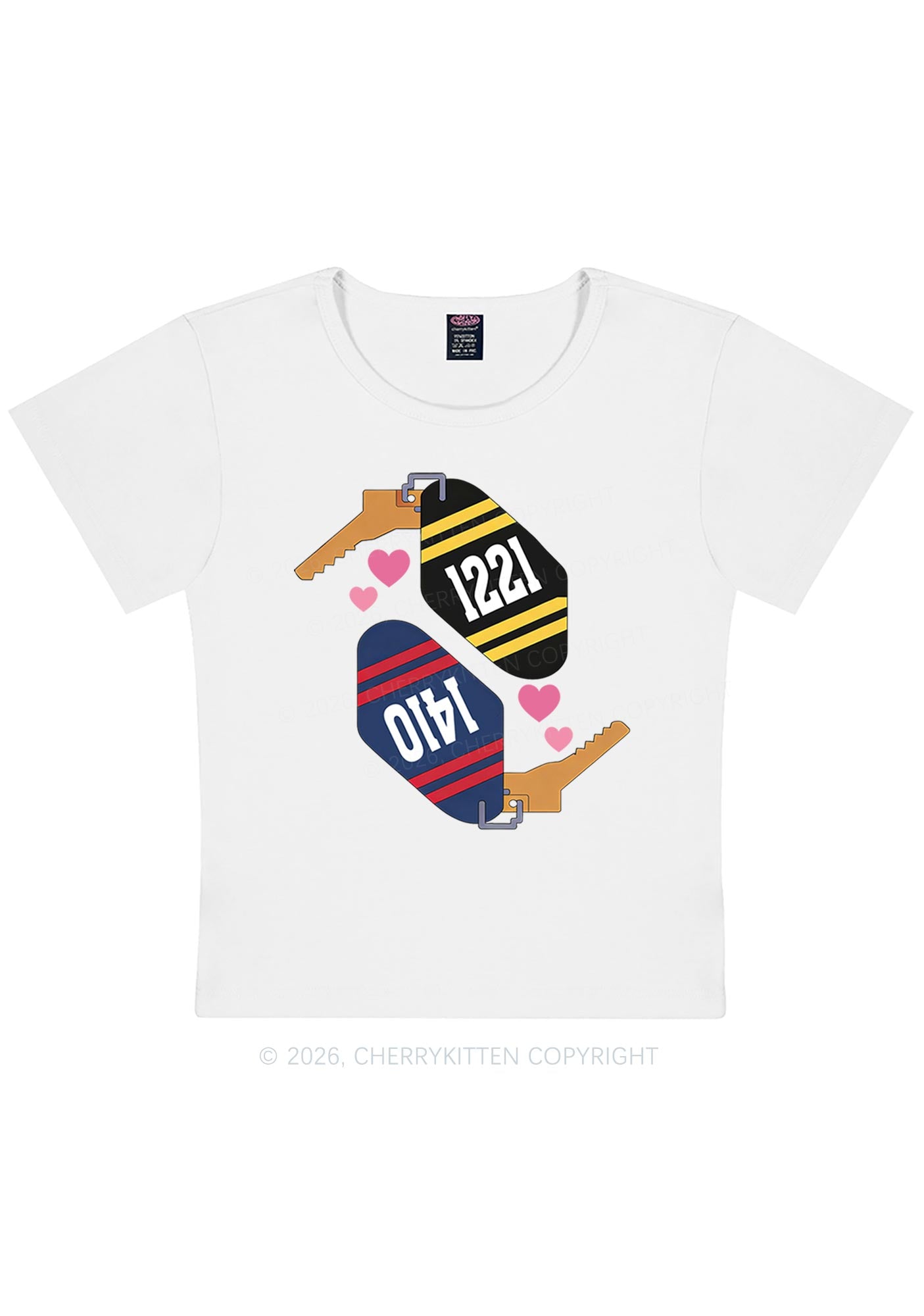 Retro Key Tag HR Y2K Baby Tee Cherrykitten