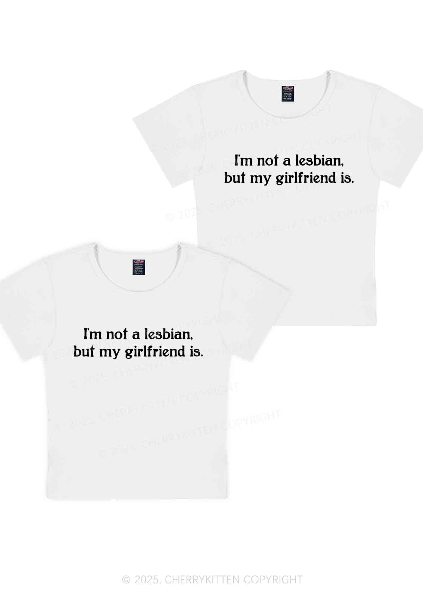 My GF Is Lesbian Y2K Valentine's Day Baby Tee Cherrykitten