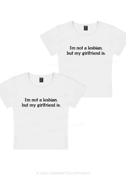 My GF Is Lesbian Y2K Valentine's Day Baby Tee Cherrykitten
