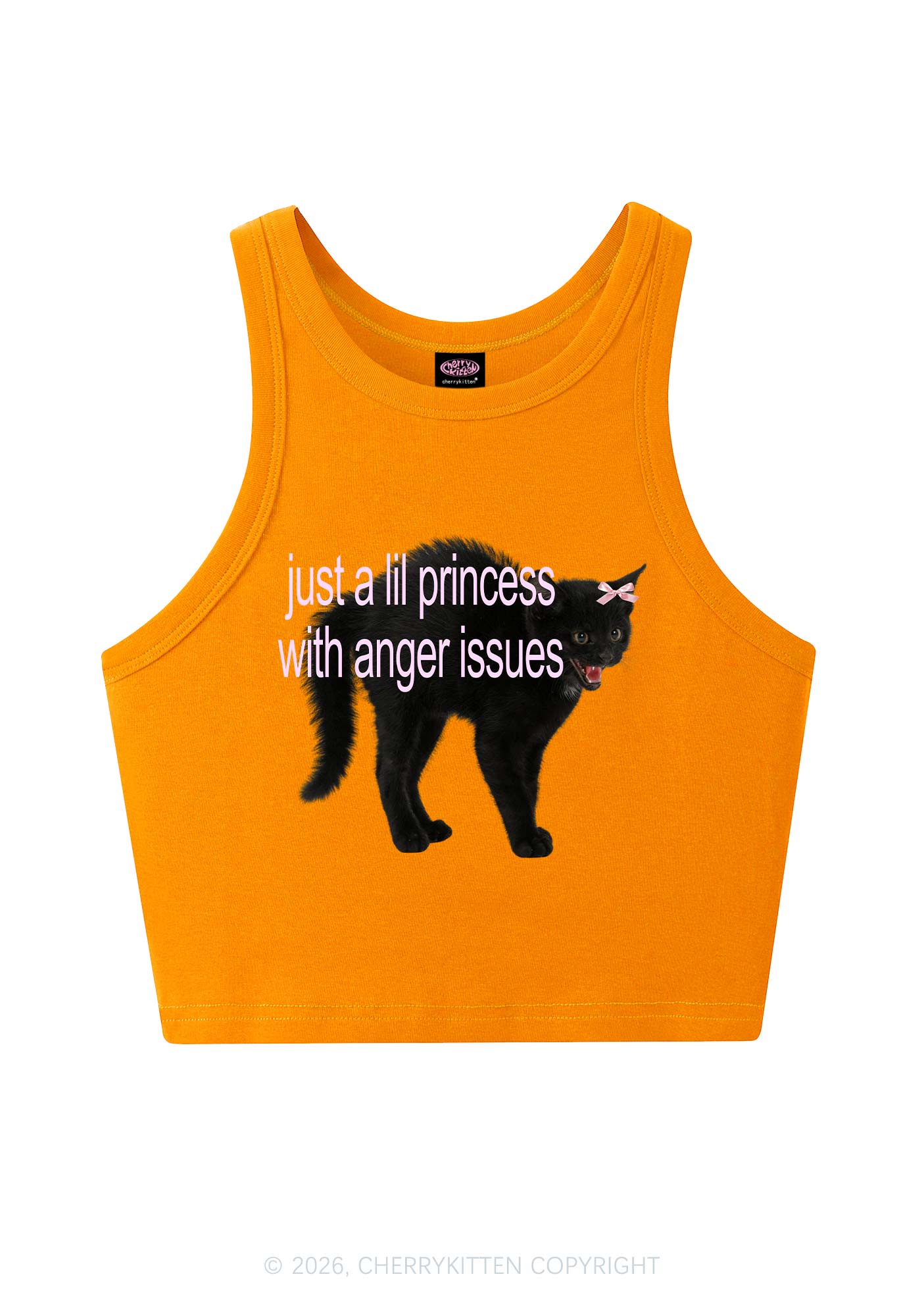 Just A Lil Princess Y2K Crop Tank Top Cherrykitten