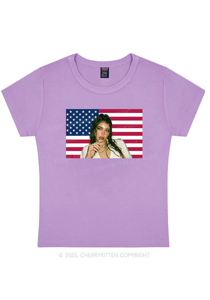 Custom Portrait Flag Y2K Baby Tee Cherrykitten