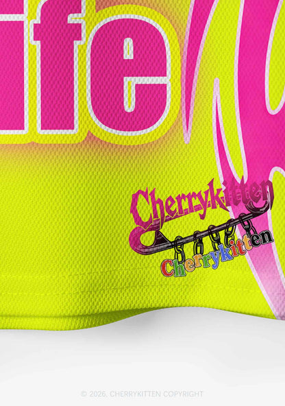 Lime Yellow House Wife Y2K Crop Sport Jersey Shirts Cherrykitten