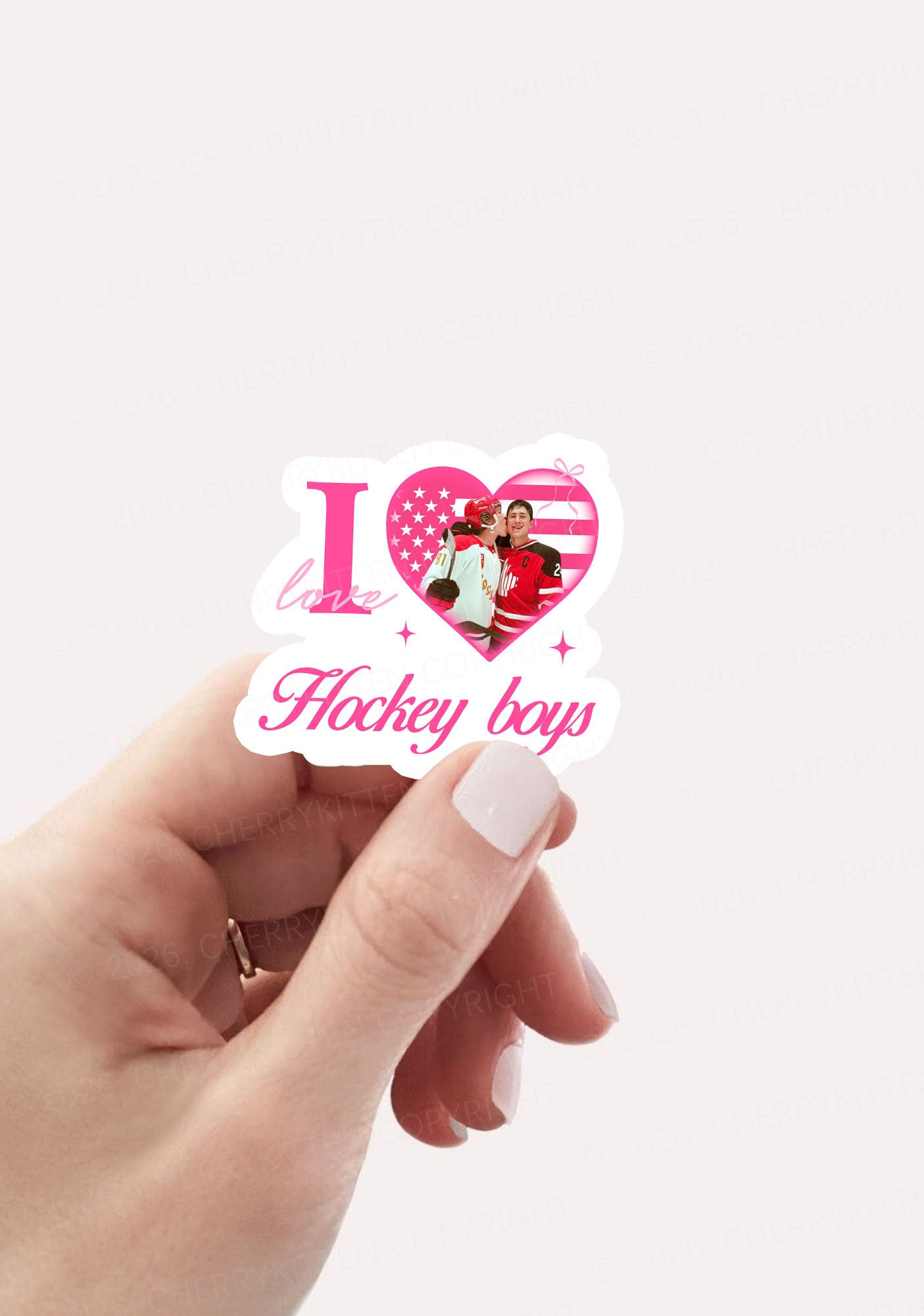 I Love US Hockey Boys HR 1pc Y2K Sticker Cherrykitten