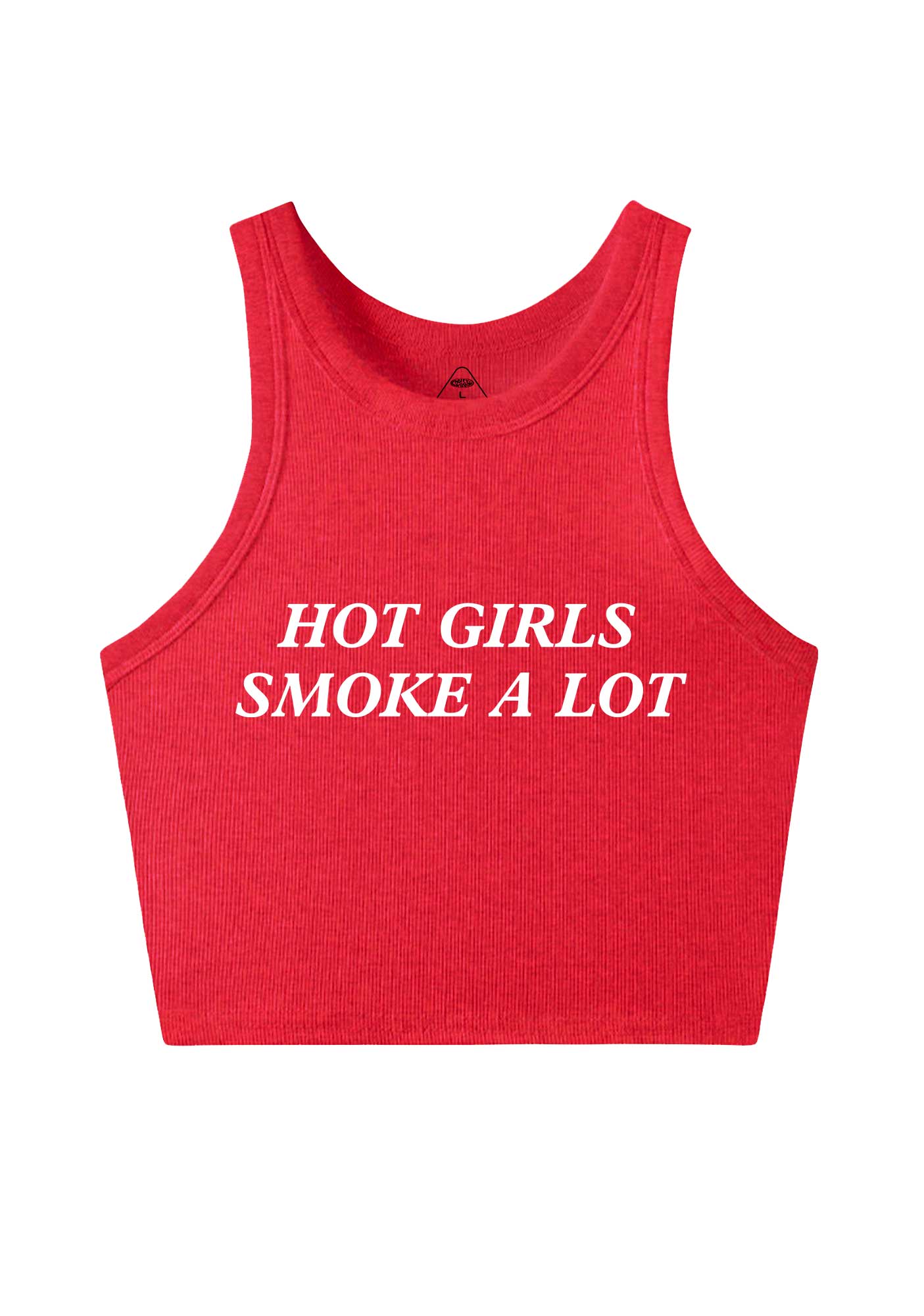 Hot Girls Smoke A Lot Y2K Crop Tank Top Cherrykitten