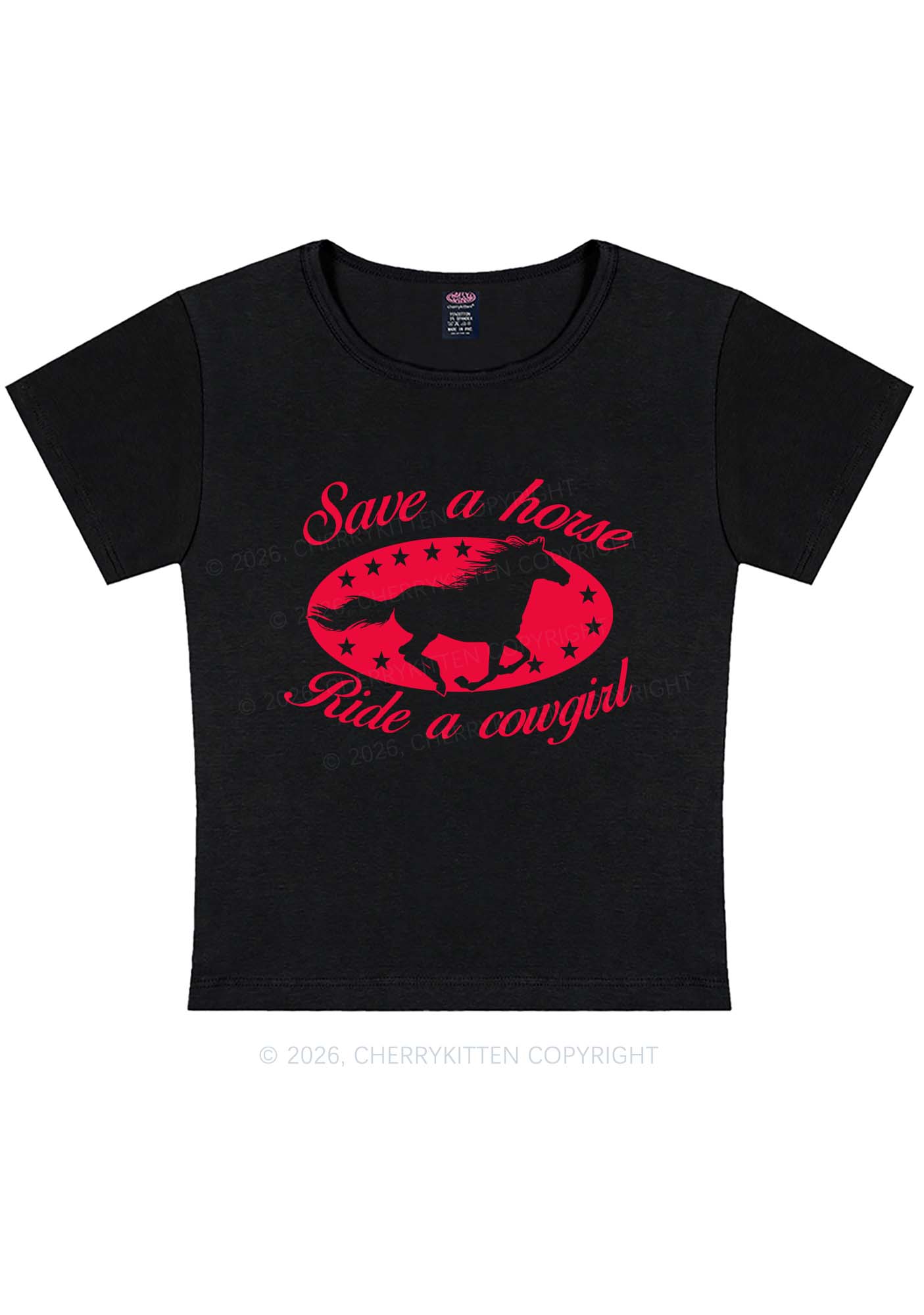 Star Horse Cowgirl Pride Y2K Baby Tee Cherrykitten