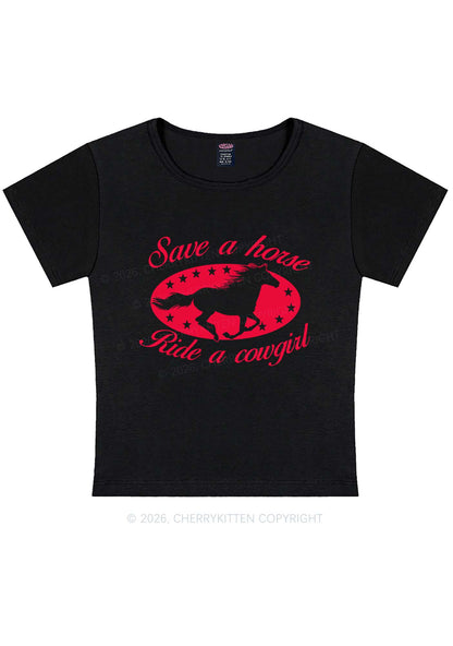 Star Horse Cowgirl Pride Y2K Baby Tee Cherrykitten