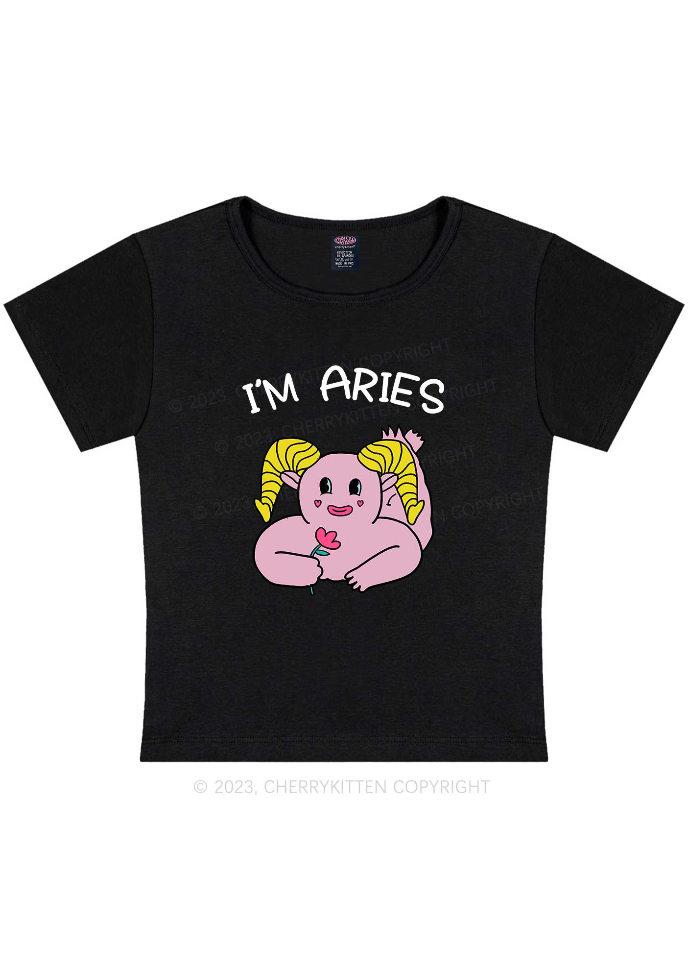 I'm Aries Y2K Baby Tee Cherrykitten