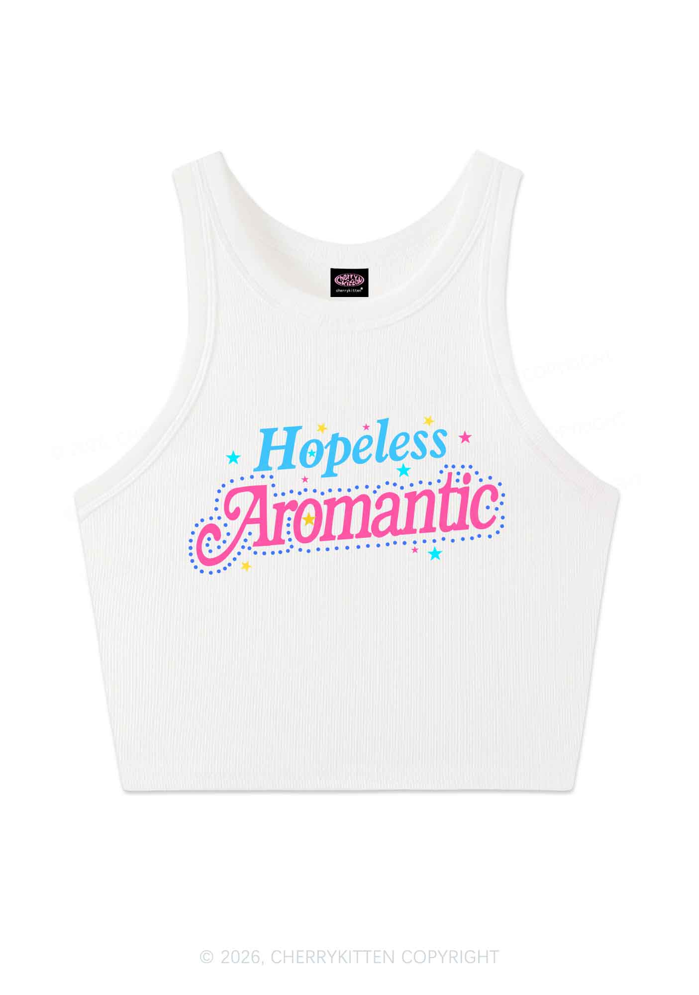 Hopeless Aromantic Pride Y2K Crop Tank Top Cherrykitten